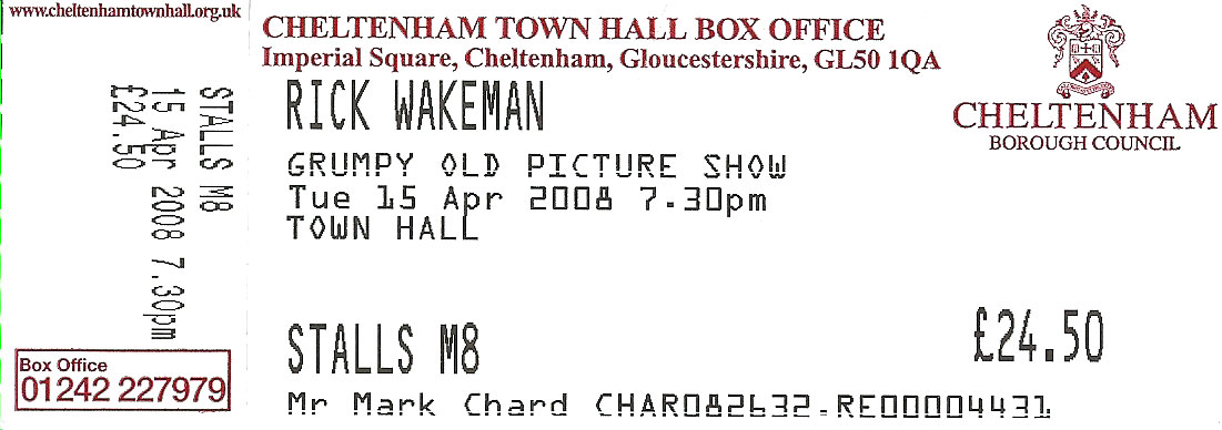 Rick Wakeman Ticket